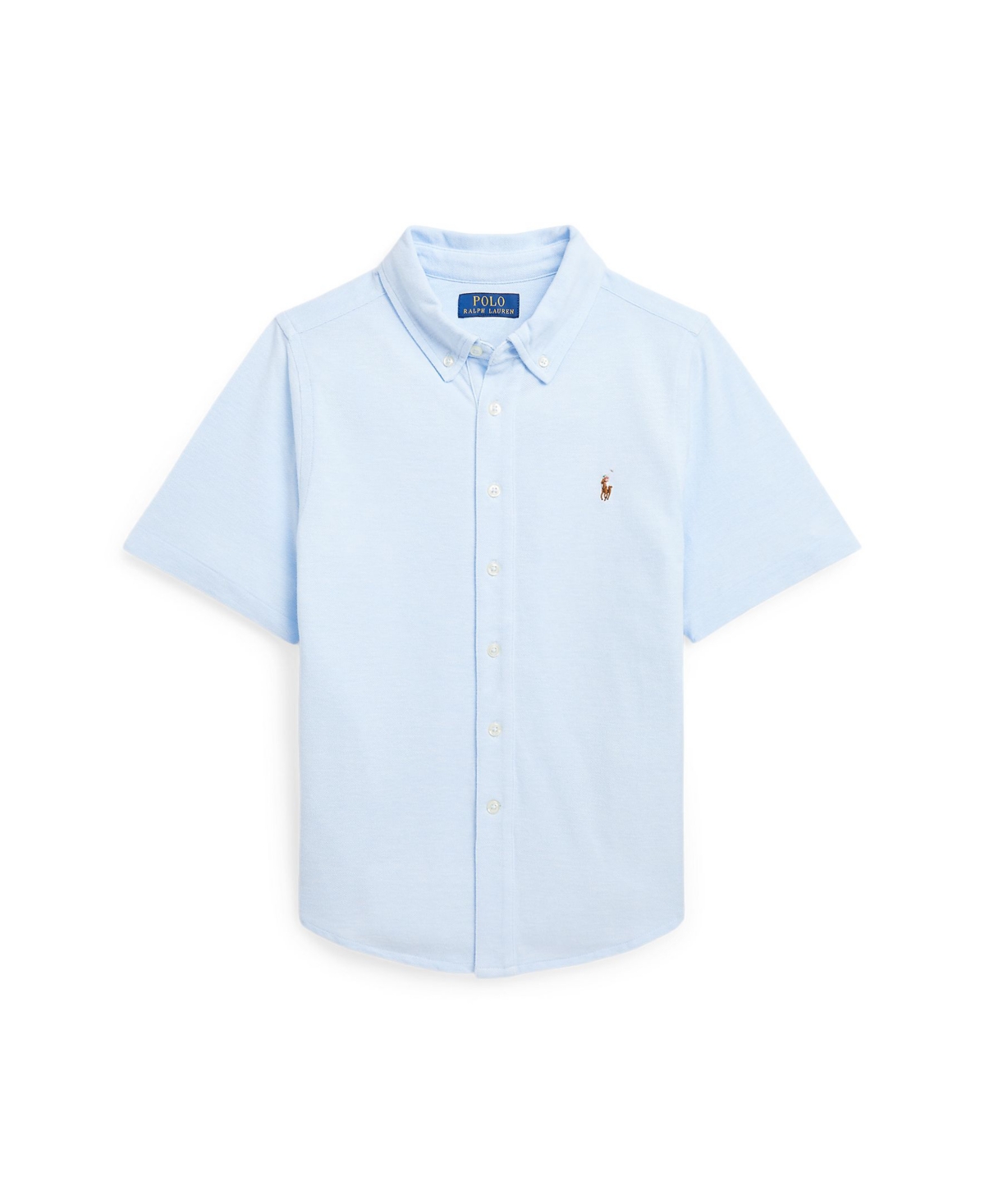 POLO RALPH LAUREN TODDLER & LITTLE BOYS KNIT OXFORD SHORT-SLEEVE SHIRT 
