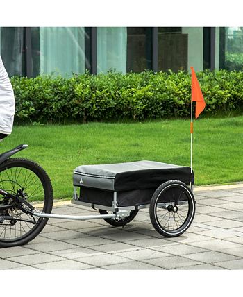 Aosom foldable bike cargo trailer hotsell bicycle cart wagon trailer with hitch