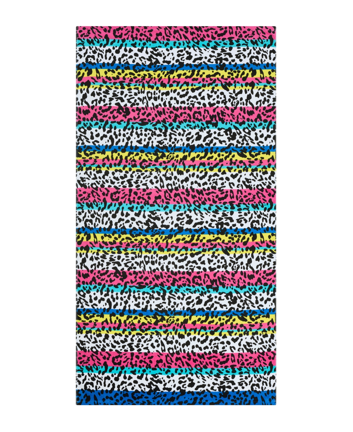 Jessica Simpson Leopard Wild Side Cotton Beach Towel, 36" X 68" In Rainbow Leopard