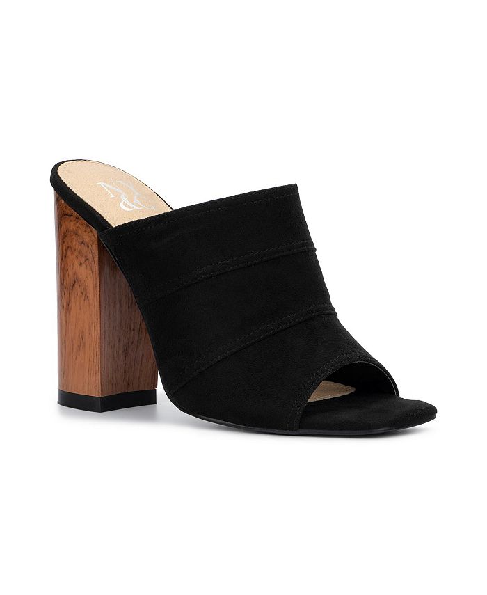 New York & Company Women's Lacinda Faux Suede Slide Heeled Sandal - Macy's
