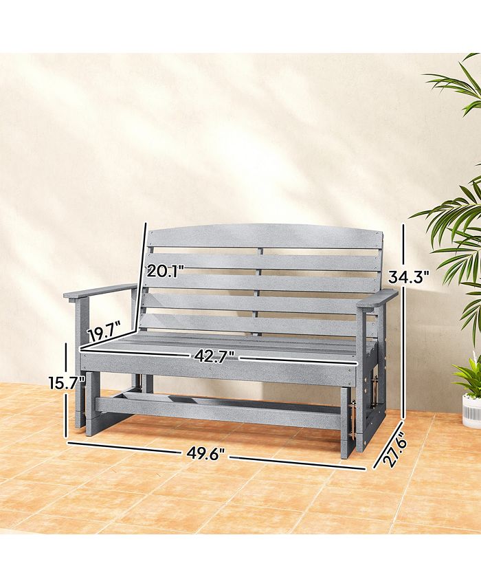 Outsunny 2Person Outdoor Glider Bench Patio Double Swing Rocking Chair