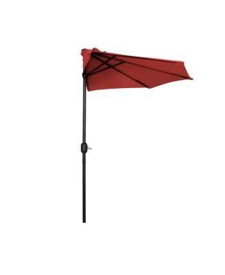 9 Ft Outdoor Patio Half Market Umbrella with Crank