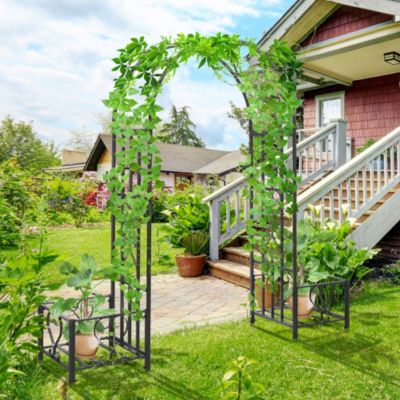 Garden Arbor & Wedding Arch with Planters & Heart Motifs