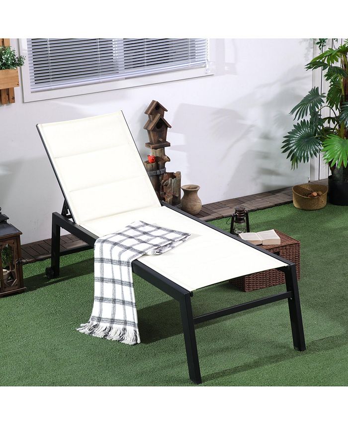 Outsunny Outdoor Chaise Lounge Chair, Pool & Sun Tanning Chair with