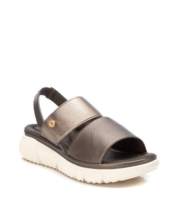 XTI Women's Double Strap Sandals By 14124003 Metallic Brown Macy's