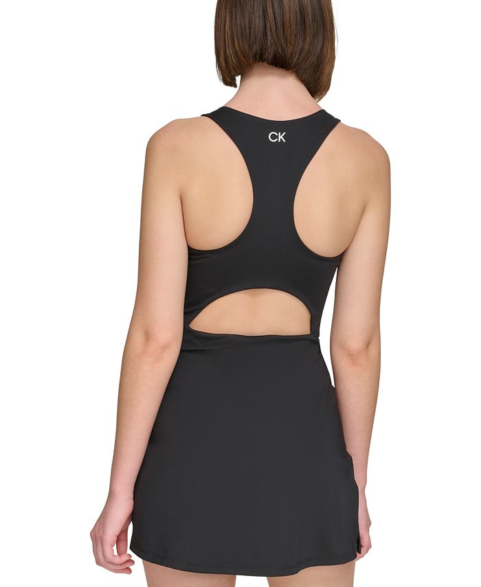 Solid Color V Neck Cutout Dress