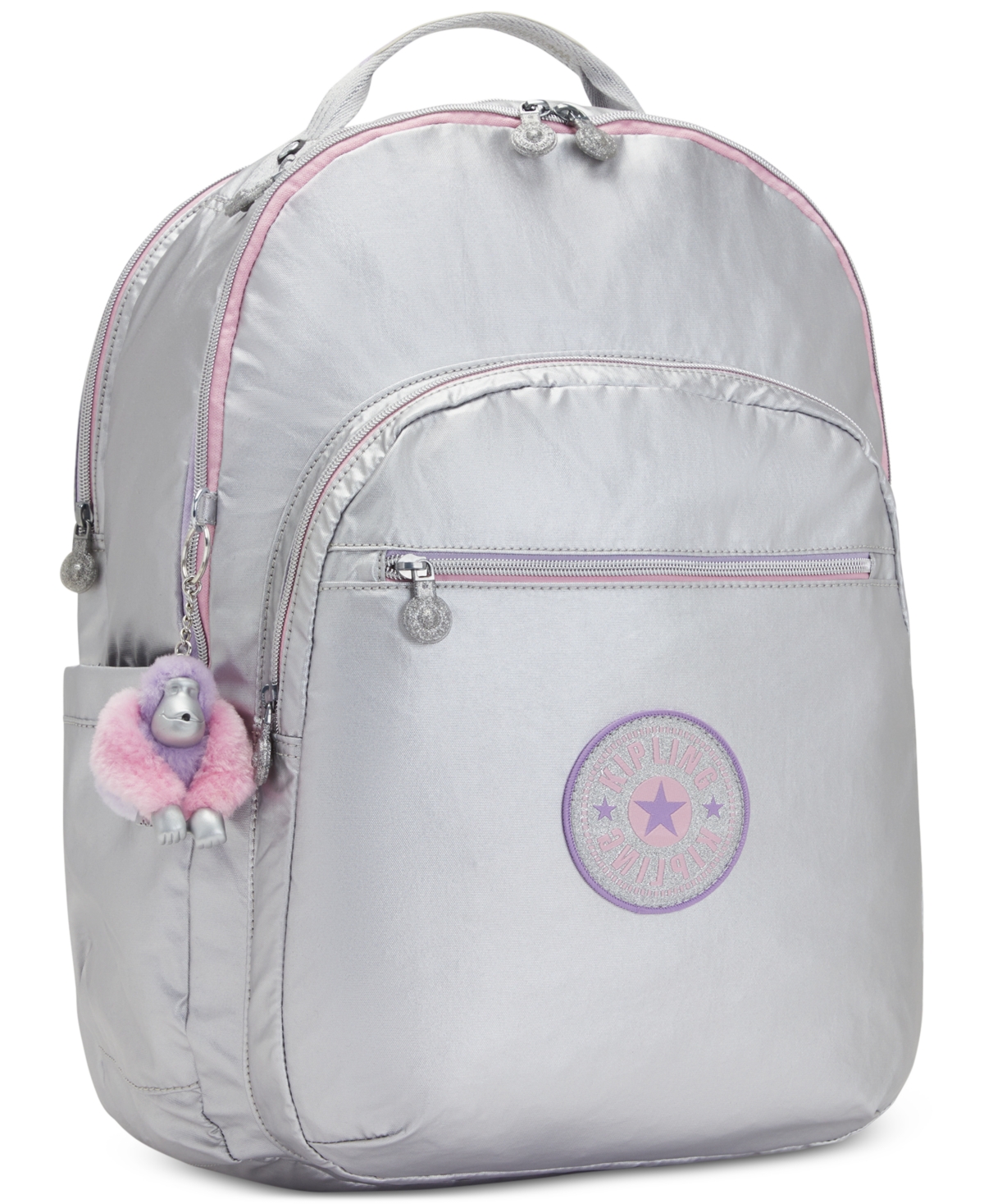 Shop Kipling Seoul Extra Large Candy Metal Nylon 17" Laptop Backpack In Alabstlacq