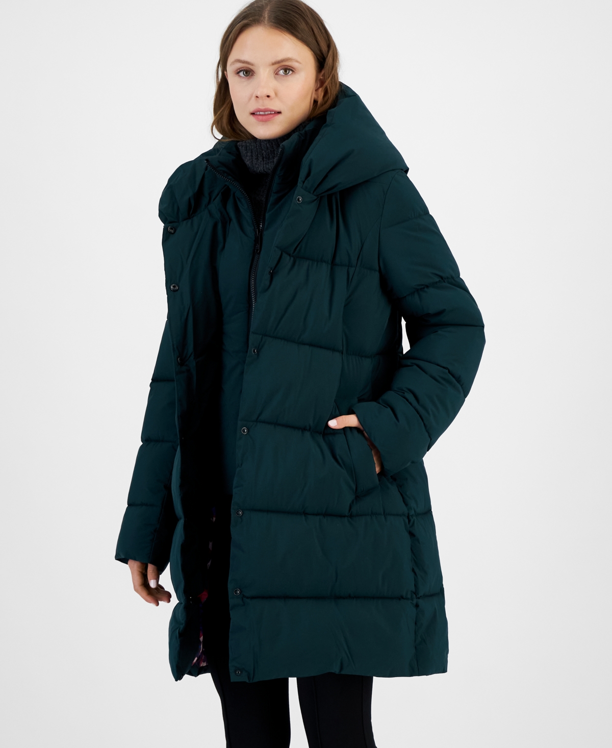 Sam Edelman Women's Oversized-Collar Hooded Puffer Coat