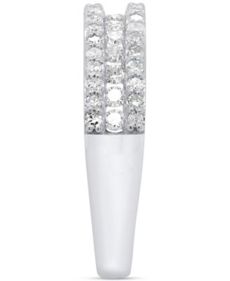 Lab-Created Diamond Three-Row Band (3/4 ct. t.w.) in Sterling Silver or 14K Gold-Plated Sterling Silver