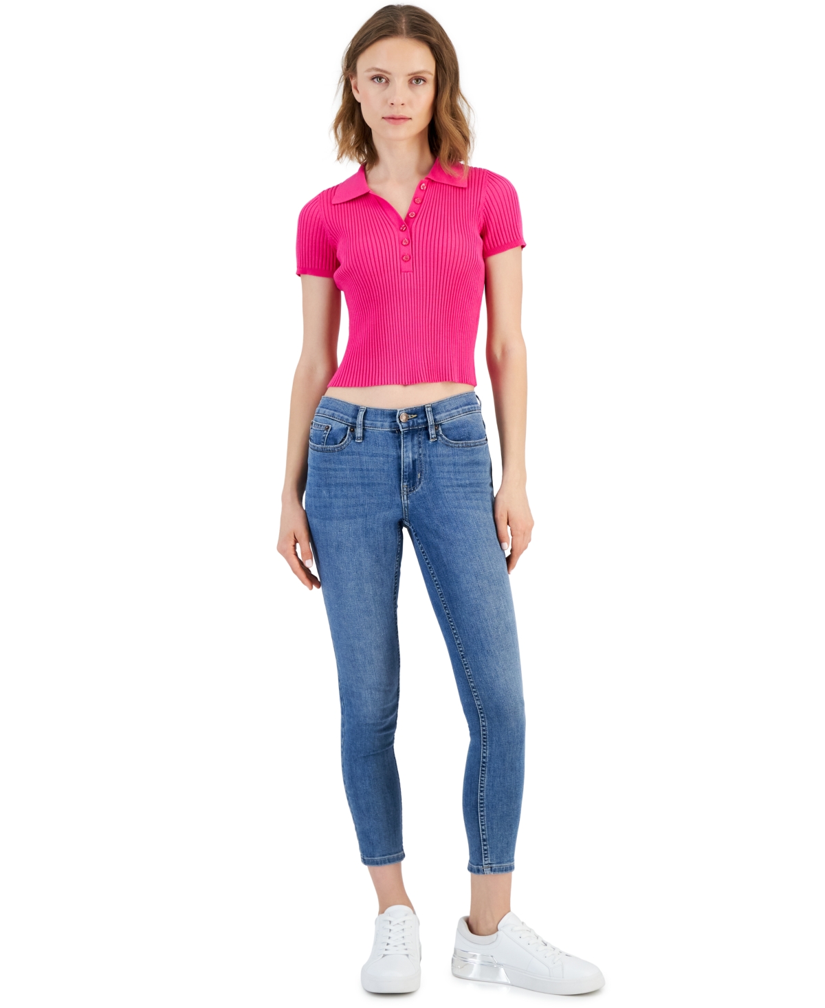 Shop Calvin Klein Jeans Est.1978 Petite High Rise 25" Skinny Ankle Jeans In Laguna