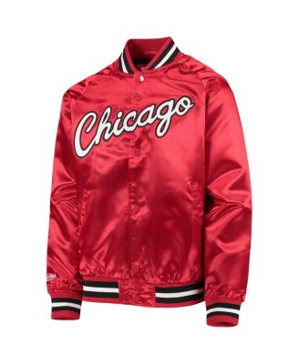 Big Boys and Girls Red Chicago Bulls Hardwood Classics Satin Raglan Full-Snap Jacket