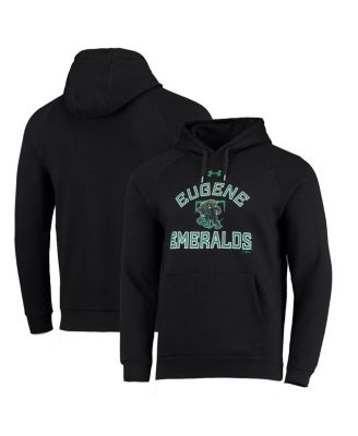 Men's Black Eugene Emeralds All Day Raglan Fleece Pullover Hoodie