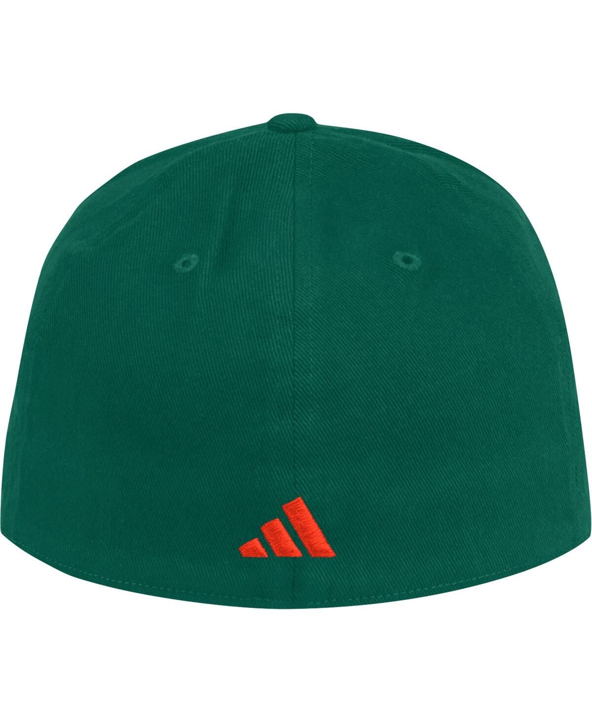 Shop Adidas Originals Men's Adidas Green Miami Hurricanes Vault Slouch Flex Hat