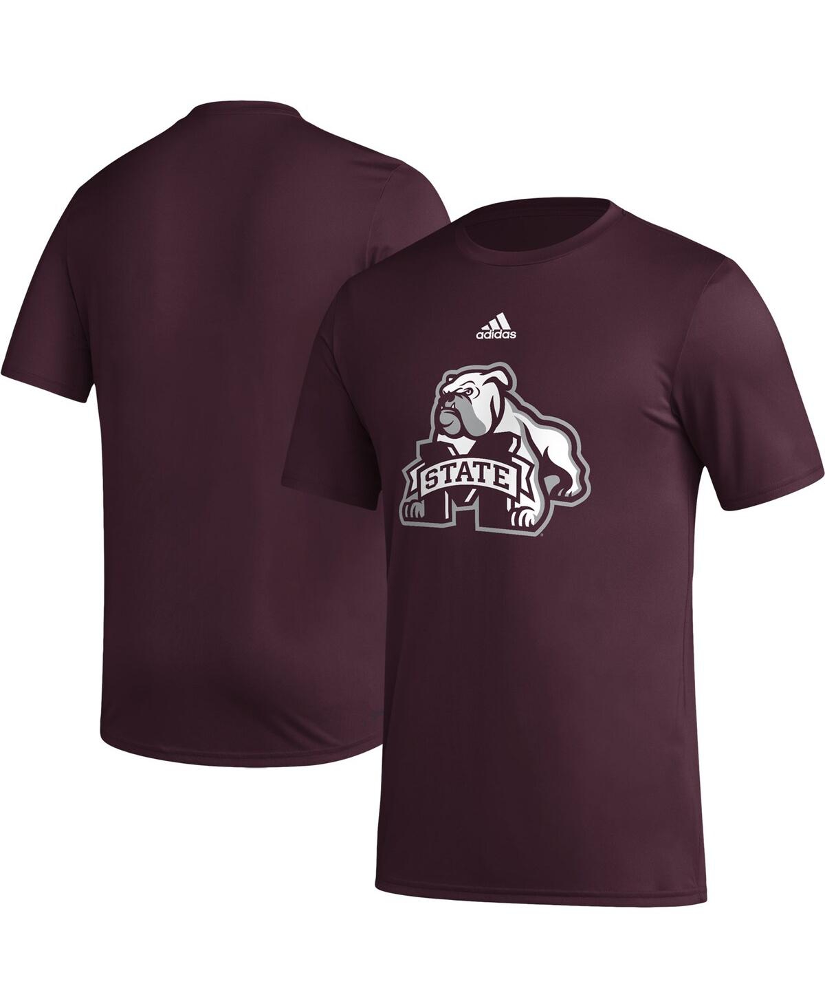 Shop Adidas Originals Men's Adidas Maroon Mississippi State Bulldogs Basics Secondary Pre-game Aeroready T-shirt