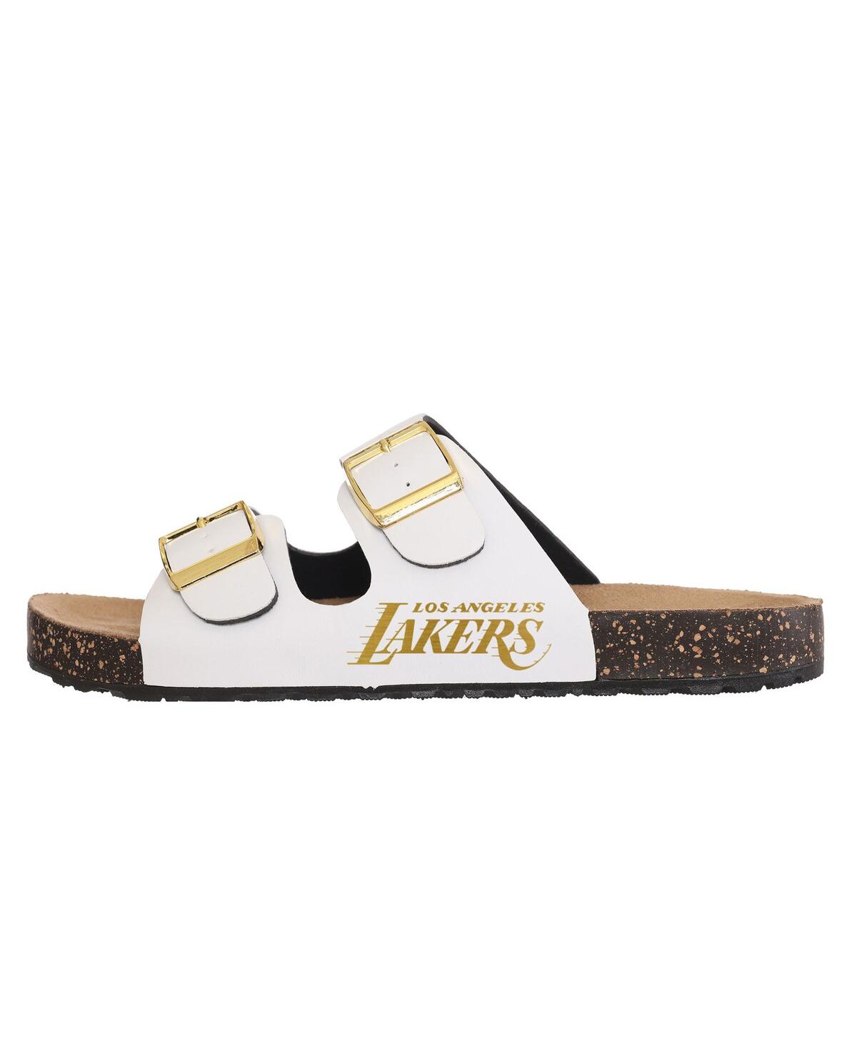 FOCO WOMEN'S FOCO LOS ANGELES LAKERS DOUBLE-BUCKLE SANDALS 