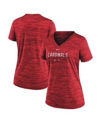Women's Red St. Louis Cardinals Authentic Collection Velocity Practice Performance V-Neck T-shirt
