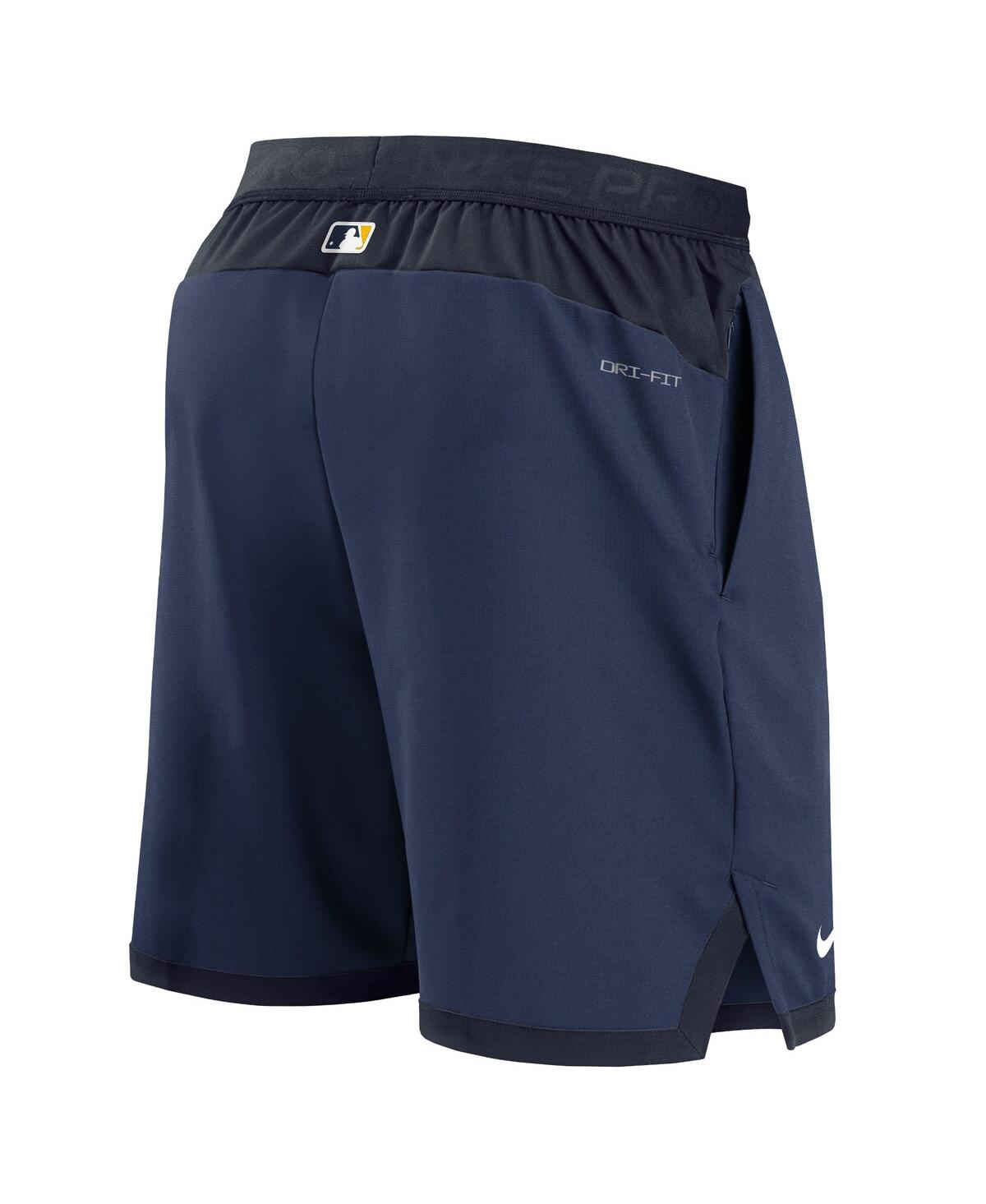 Nike Men's  Navy Milwaukee Brewers Authentic Collection Flex Vent Performance Shorts In Navy