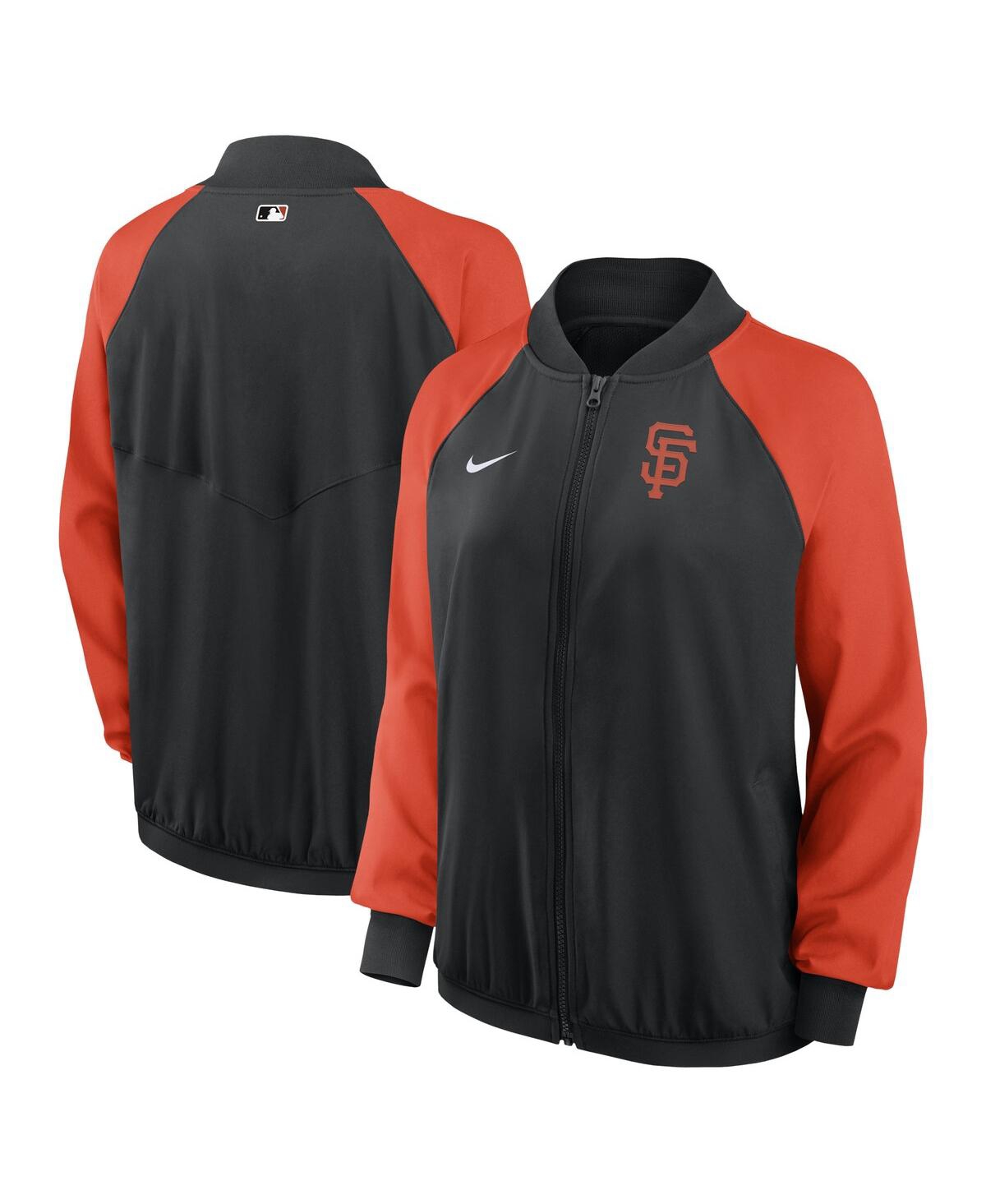 Shop Nike Women's  Black San Francisco Giants Authentic Collection Team Raglan Performance Full-zip Jacket