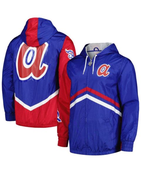 Мужские худи Mitchell & Ness Royal Atlanta Braves Undeniable Full-Zip Windbreaker Jacket