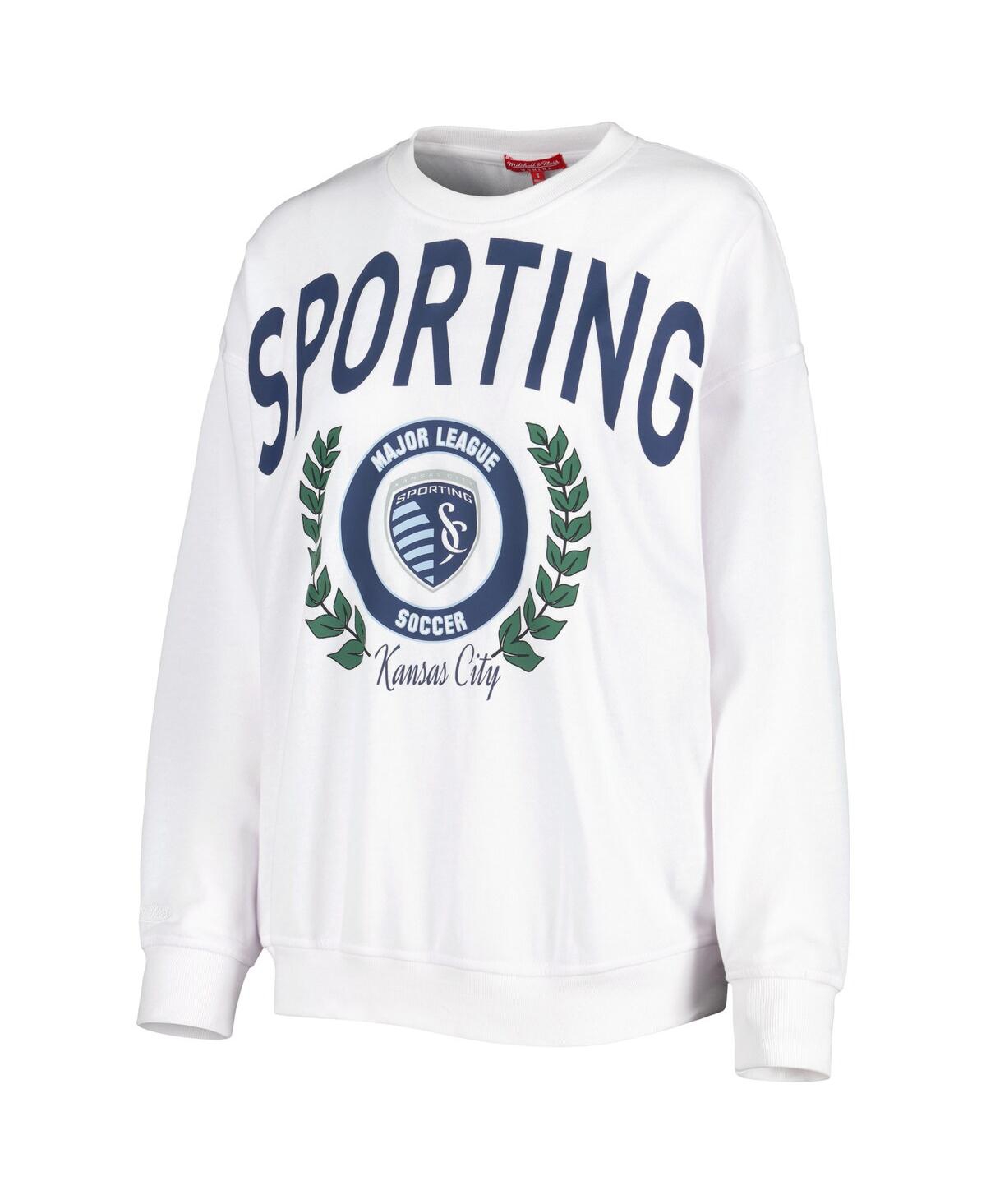 Shop Mitchell & Ness Women's  White Sporting Kansas City Logo 2.0 Pullover Sweatshirt