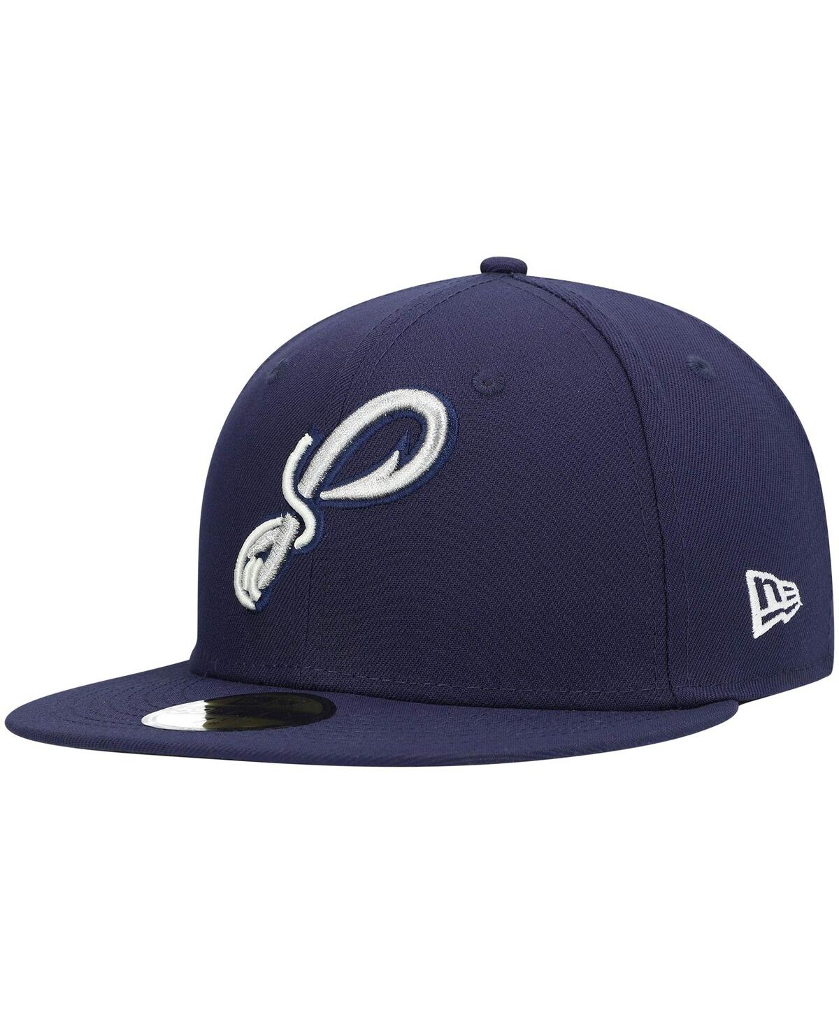 Men's New EraPensacola Blue Wahoos Authentic Collection Team Alternate 59FIFTY Fitted Hat - Navy