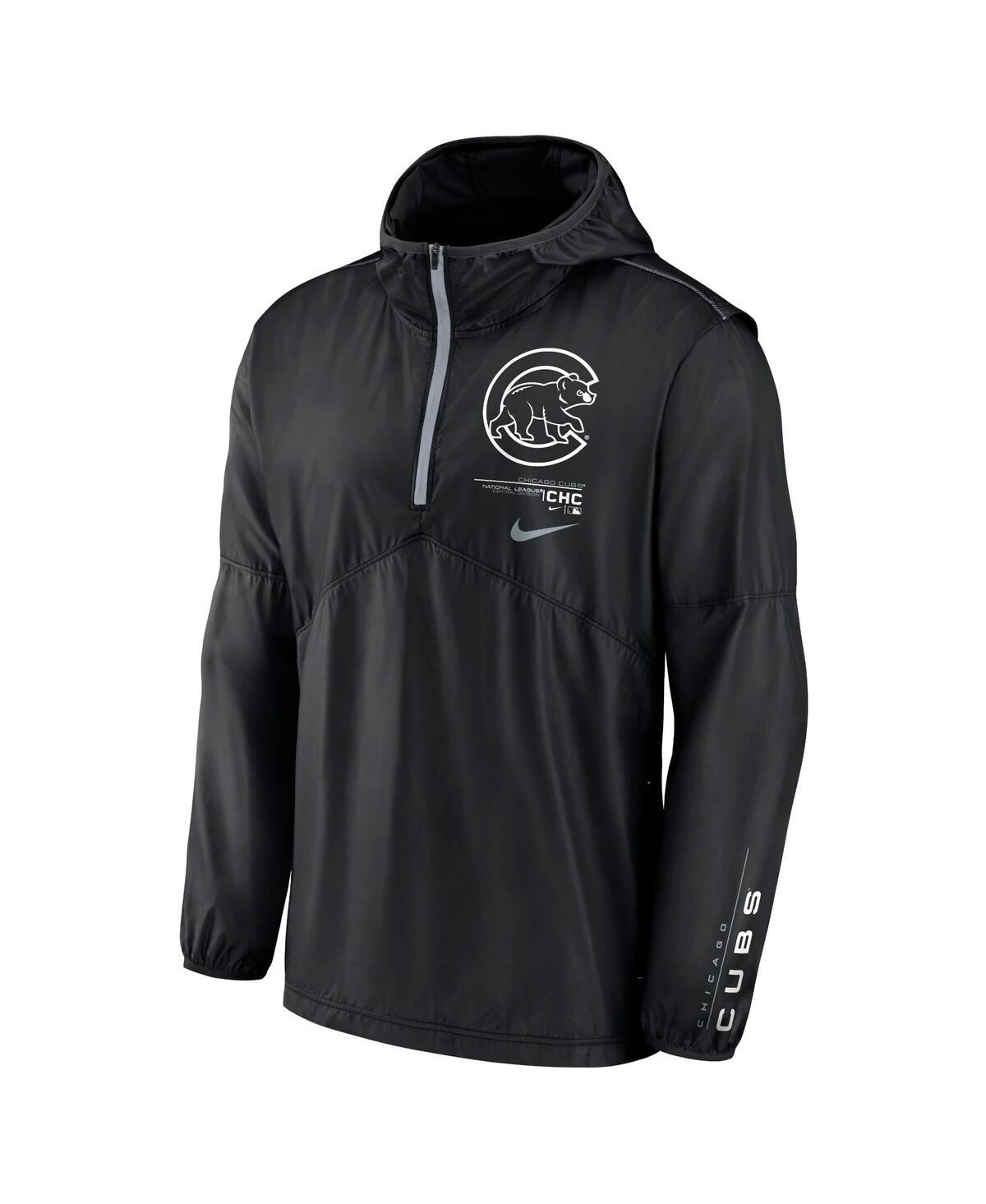 Shop Nike Men's  Black Chicago Cubs Night Game Half-zip Hoodie