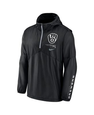 売れ筋商品|||ナイキ パーカー・スウェットシャツ アウター レディース Men's Black Milwaukee Brewers Night Game Half-Zip Hoodie Black 24431132_fpx.tif