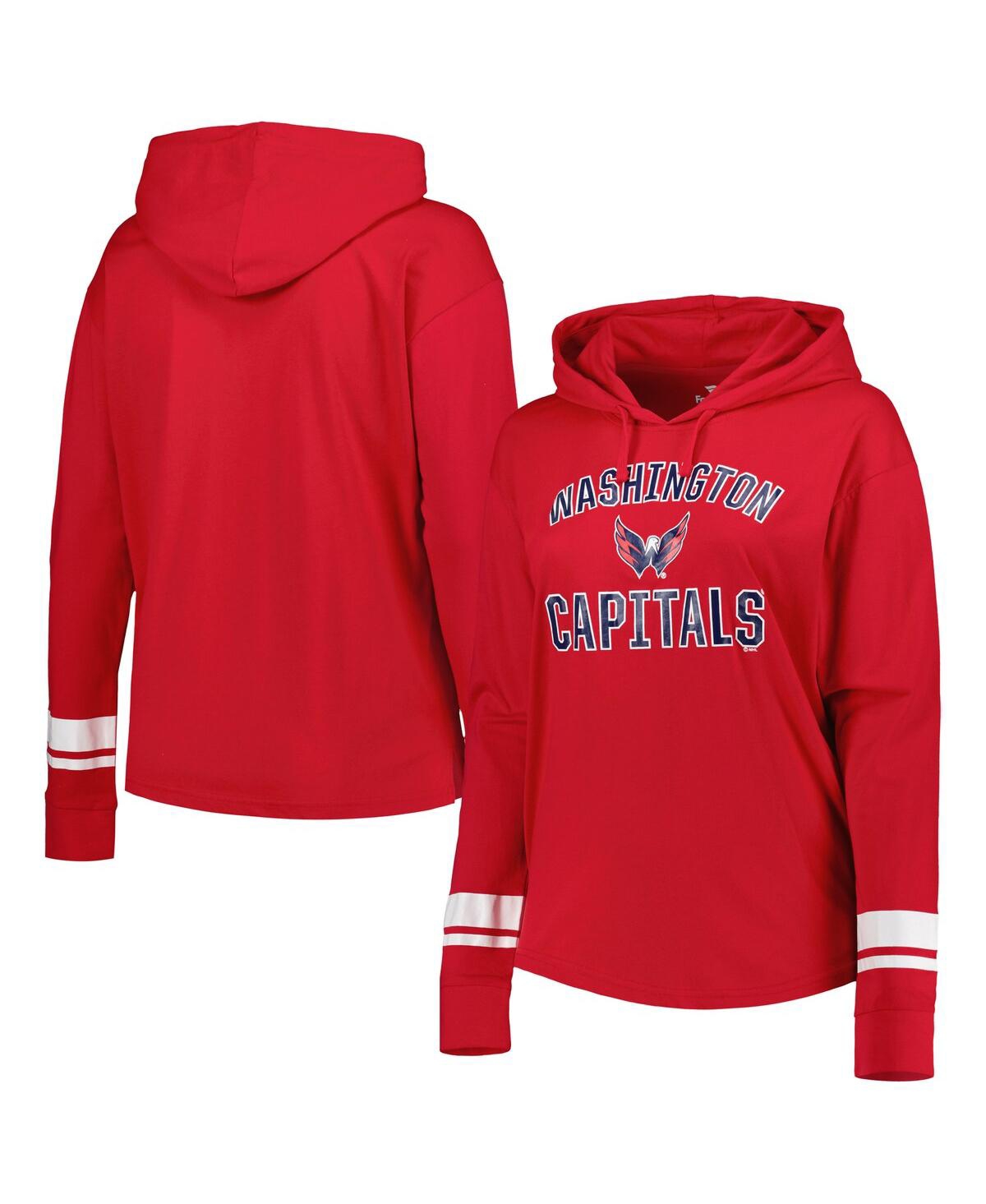 Shop Profile Women's Red Washington Capitals Colorblock Plus Size Pullover Hoodie Jacket