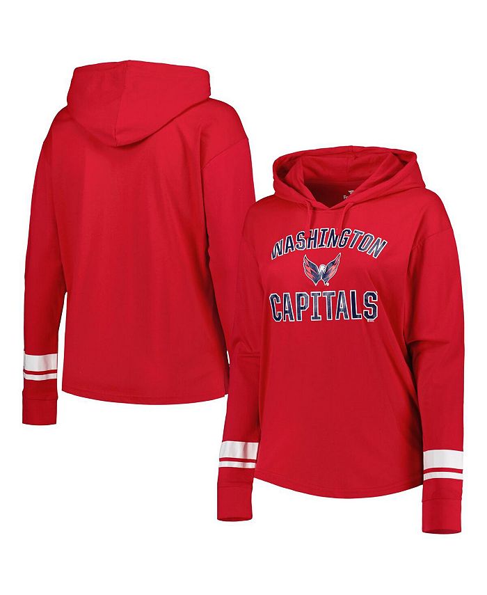 Profile Women's Red Washington Capitals Colorblock Plus Size Pullover