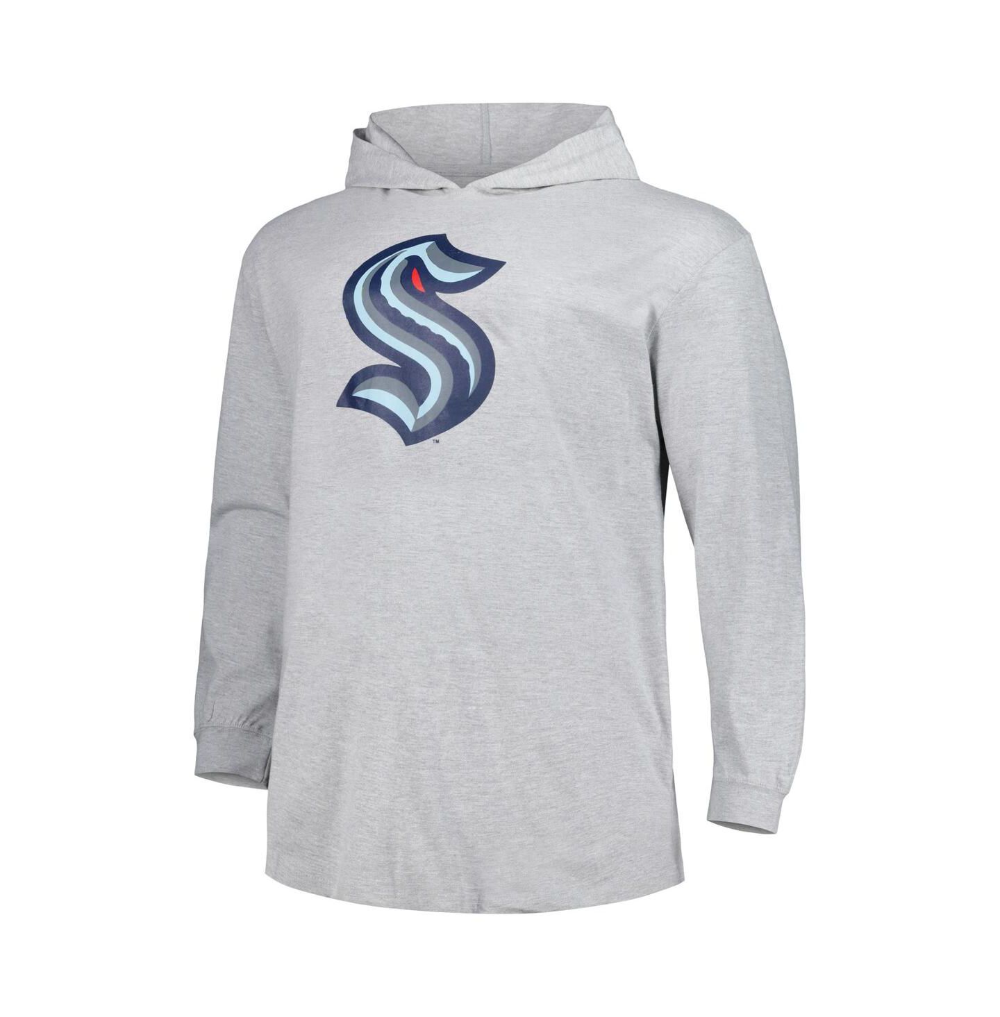 Мужское худи Profile Heather Gray Seattle Kraken Big and Tall Pullover — фото 3