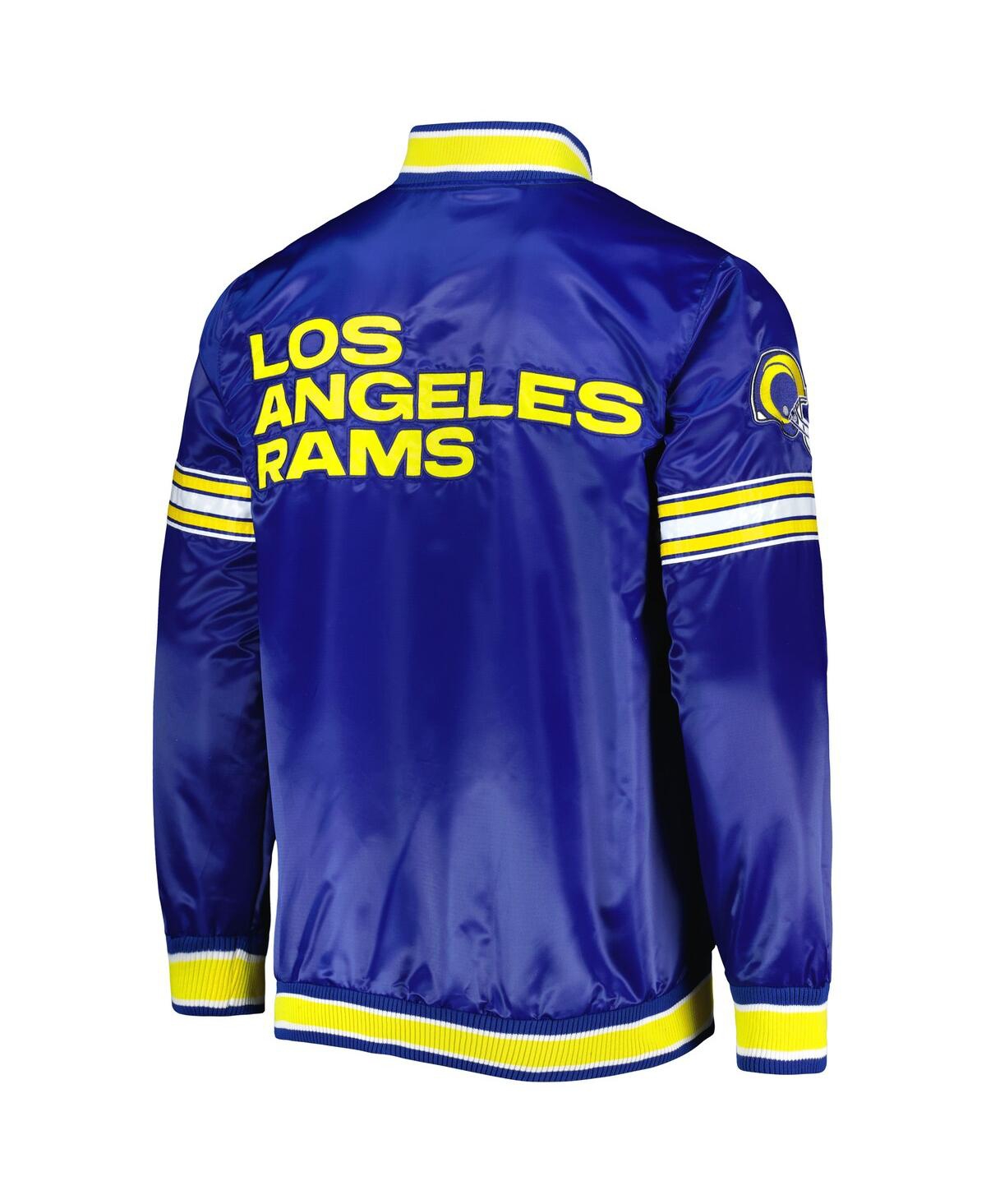 Men's StarterLos Angeles Rams Midfield Satin Full-Snap Varsity Jacket - Royal