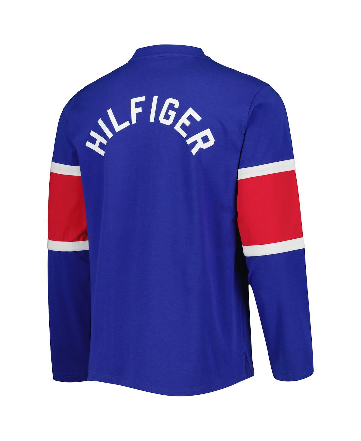 Shop Tommy Hilfiger Men's  Blue New York Rangers Walter Lace-up Long Sleeve Top