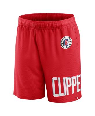 Men's Red LA Clippers Free Throw Mesh Shorts