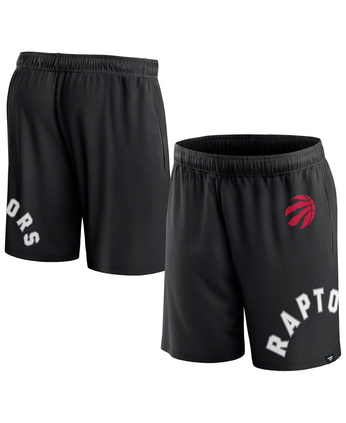 Shop Fanatics Men's  Black Toronto Raptors Free Throw Mesh Shorts