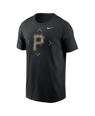 Men's Black Pittsburgh Pirates Camo Logo T-shirt