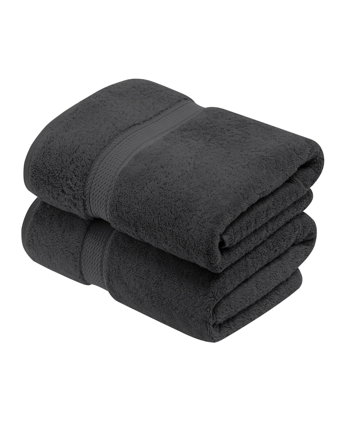 Superior Highly Absorbent Egyptian Cotton 2-piece Ultra Plush Solid Bath Towel Set Bedding In Charcoal