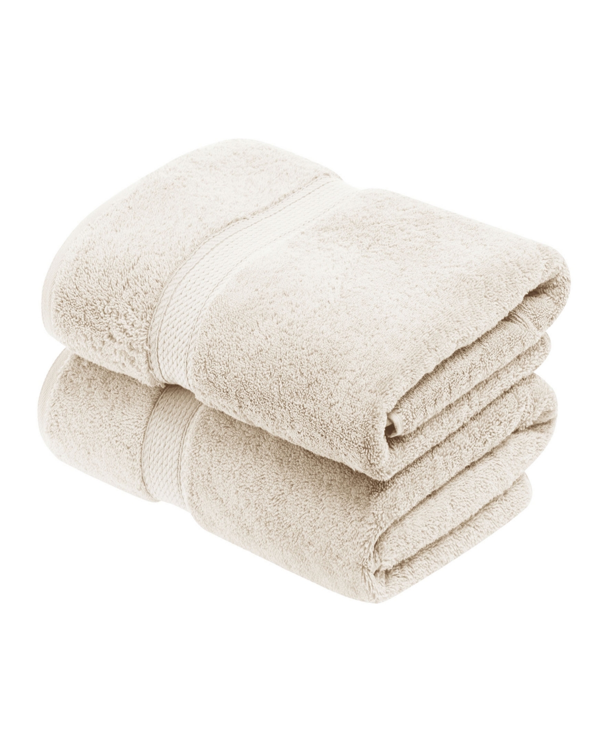 Superior Highly Absorbent Egyptian Cotton 2-piece Ultra Plush Solid Bath Towel Set Bedding In Cream