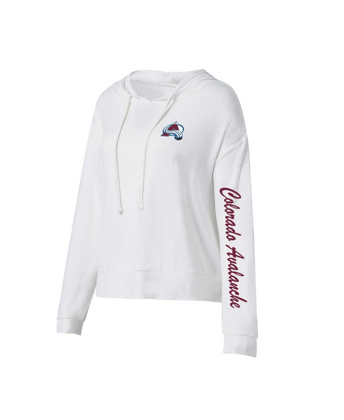 Concepts Sport Women's  Cream Colorado Avalanche Accord Hacci Long Sleeve Hoodie T-shirt