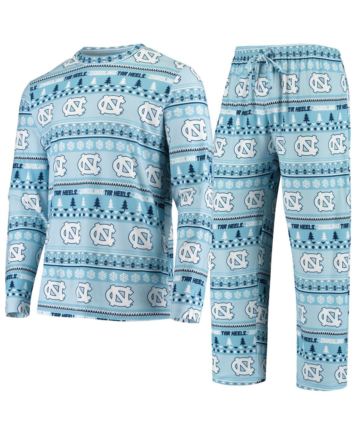 Shop Concepts Sport Men's  Carolina Blue North Carolina Tar Heels Ugly Sweater Knit Long Sleeve Top And Pa