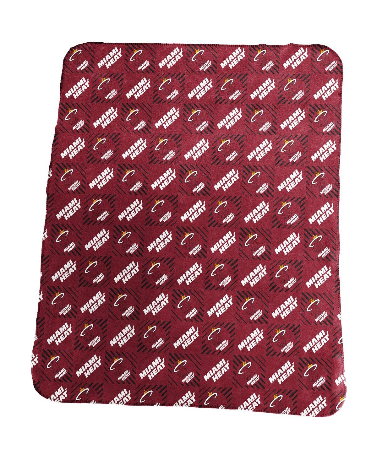 Logo Brands Washington Nationals 60'' X 50'' Repeating Pattern Fleece Throw Blanket In Maroon