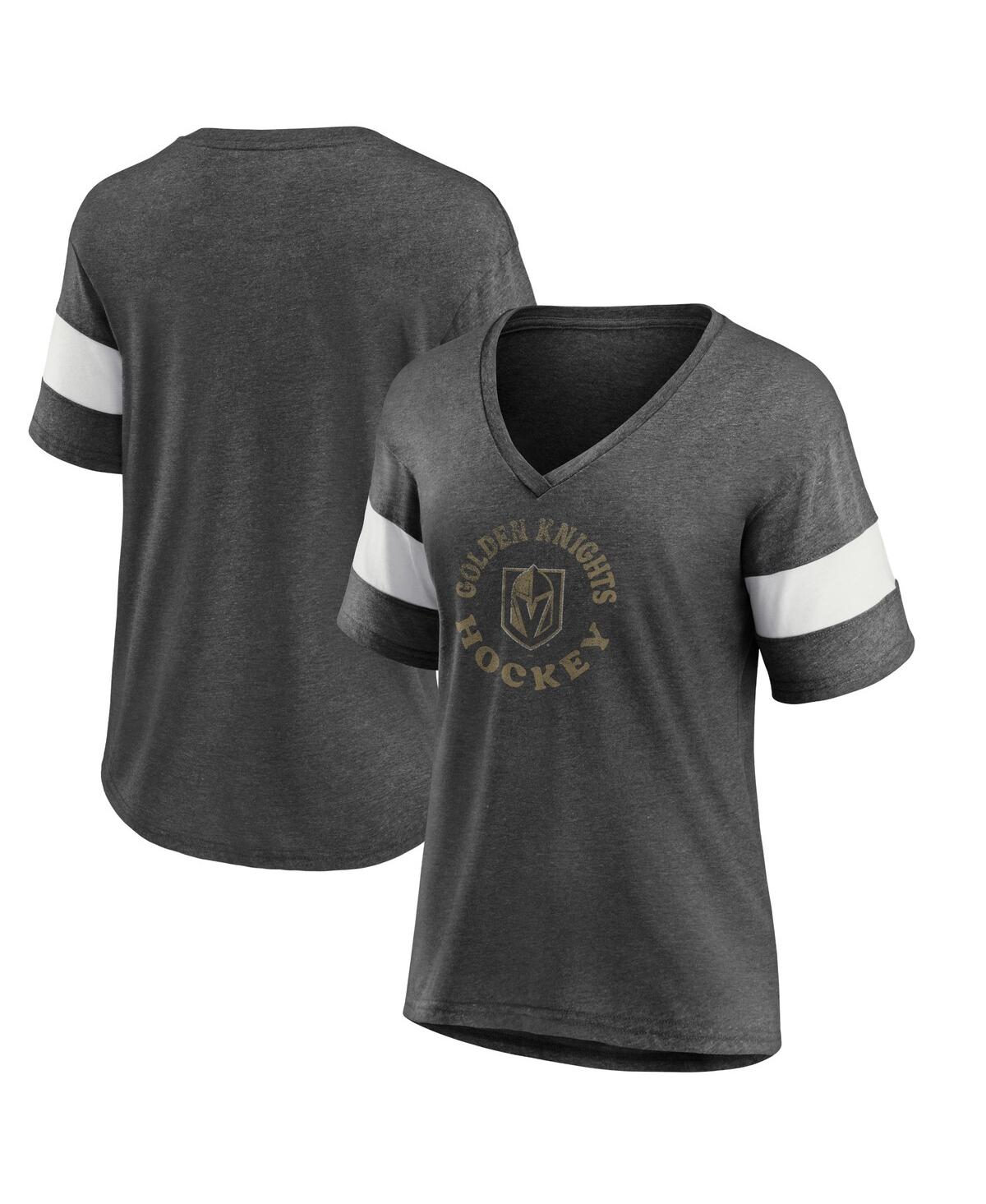 Fanatics Branded Heather Charcoal Vegas Golden Knights Special Edition 2.0 Ring The Alarm V-neck T-s In Heather Charcoal