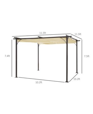 11.5'x11.5' Retractable Patio Gazebo Pergola, UV Resist,
