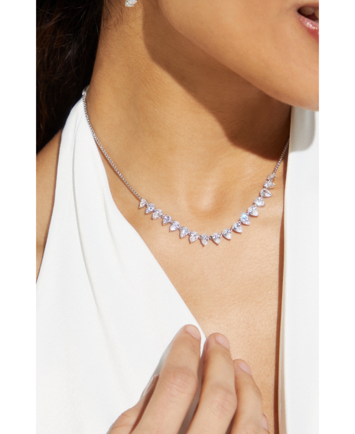 Eliot Danori 18k Gold-Plated Pink Cubic Zirconia & Stone Statement Necklace, + extender, Created for Macy's