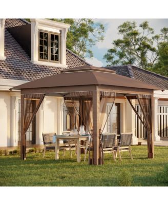 12' x 12' Pop Up Canopy with Mesh Sidewall Netting,