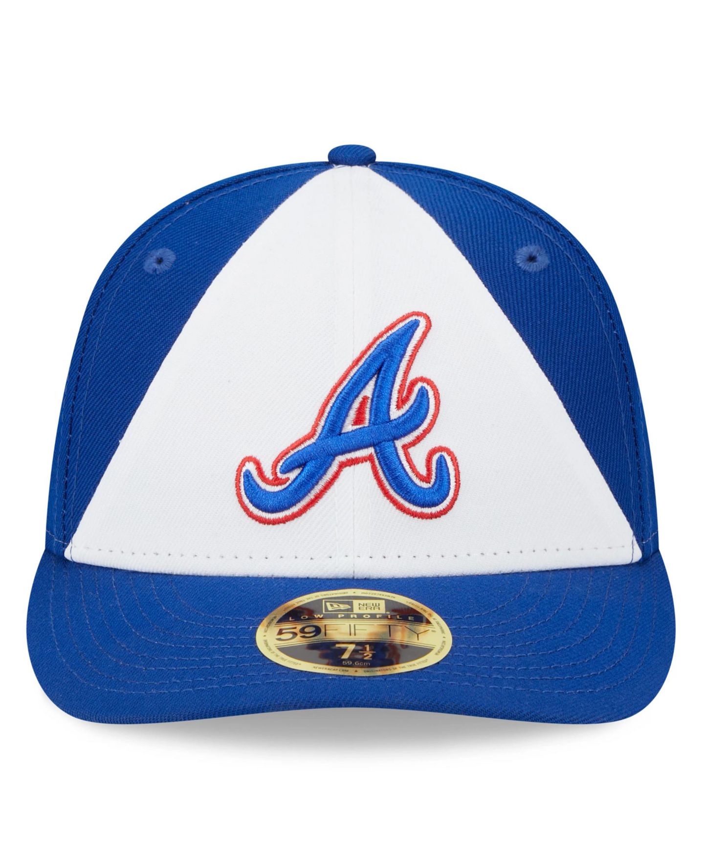 Мужская кепка New Era White and Royal Atlanta Braves 2023 City Connect Low Profile 59FIFTY Fitted Hat — фото 2