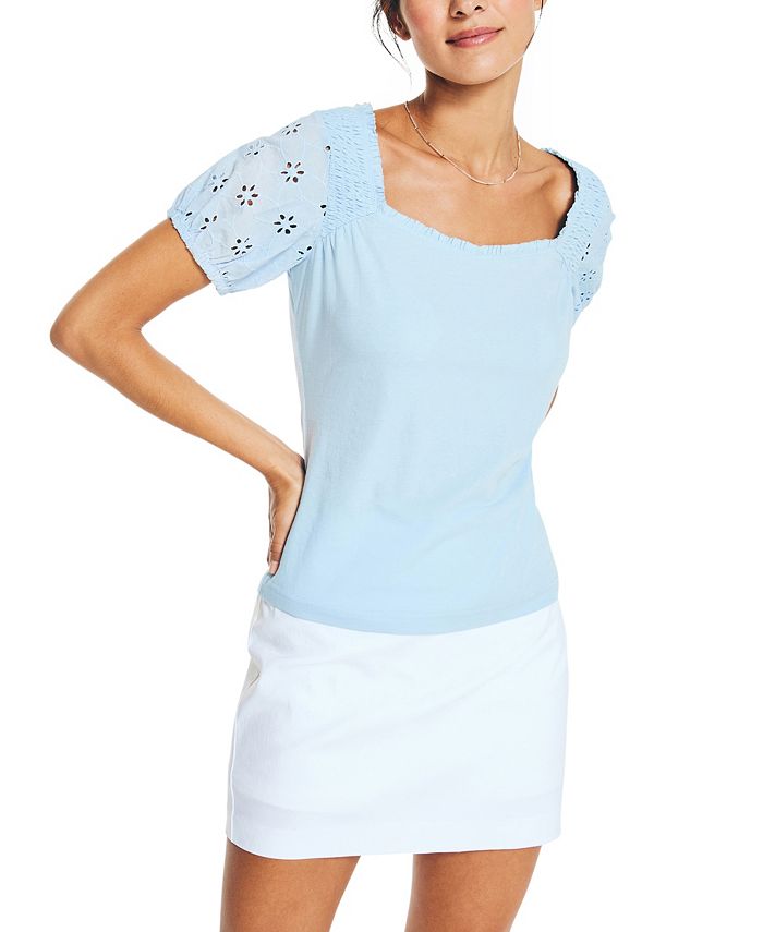 FLORAL CHIFFON SMOCKED SWEETHEART TOP