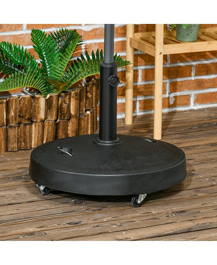 Outsunny 52lbs Resin Patio Umbrella Base with Wheels and Retractable