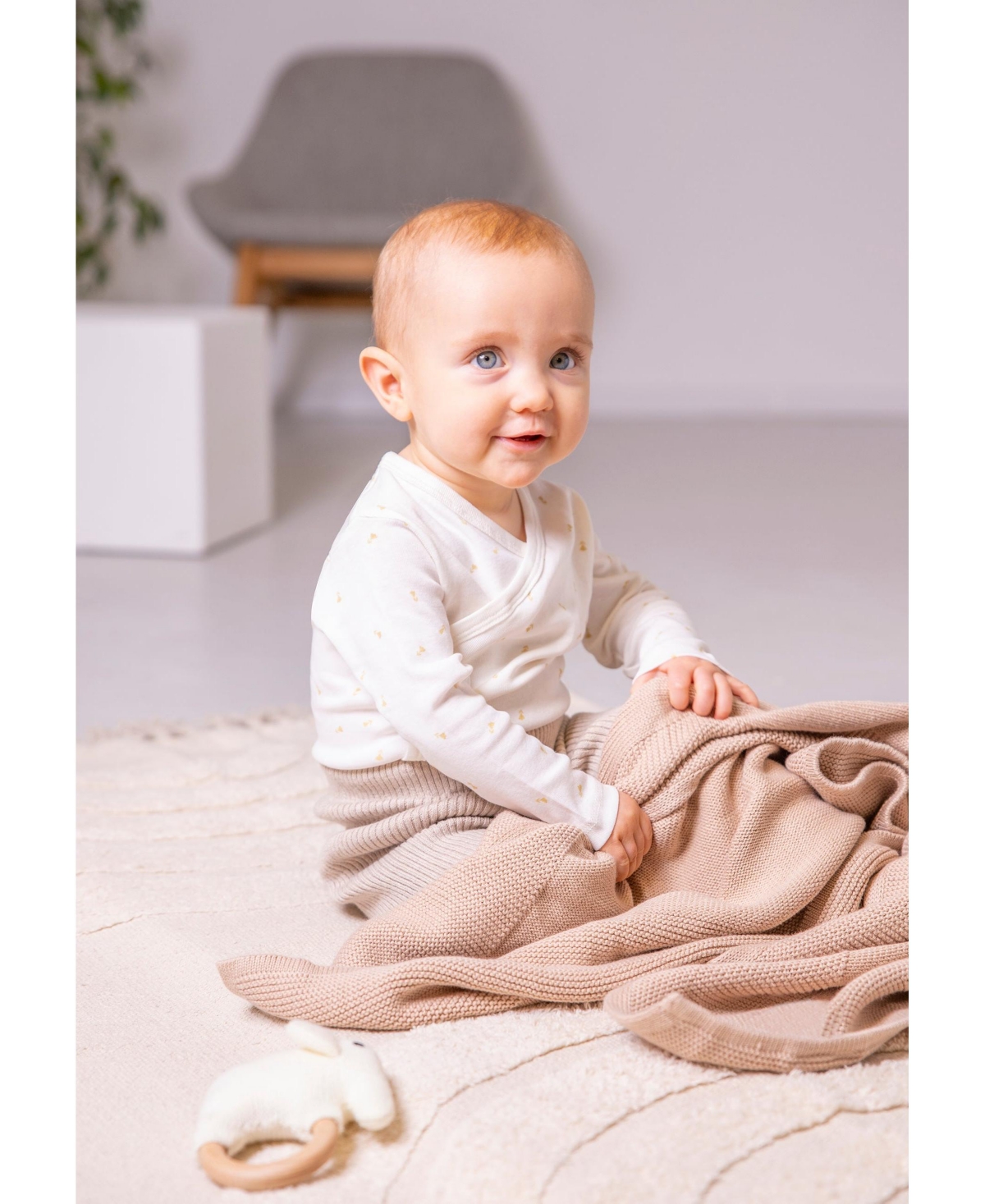 Stellou & Friends Baby Girls Cotton Crossbody Long Sleeve Onesies, Baby