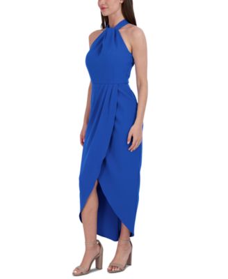 Knot-Neck Tulip-Hem Midi Dress  