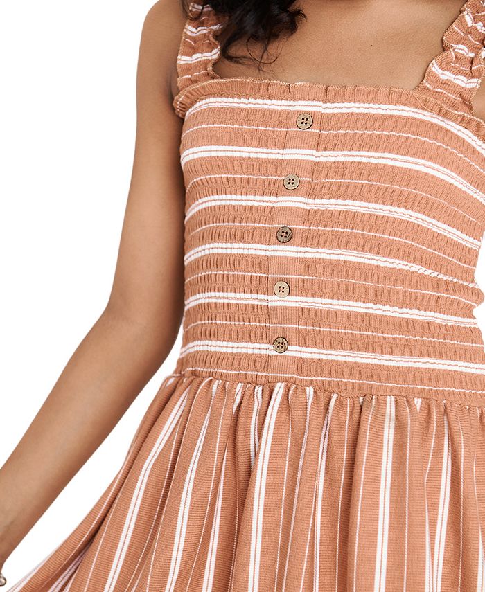 Plus Size Printed Knit Smocked Dress